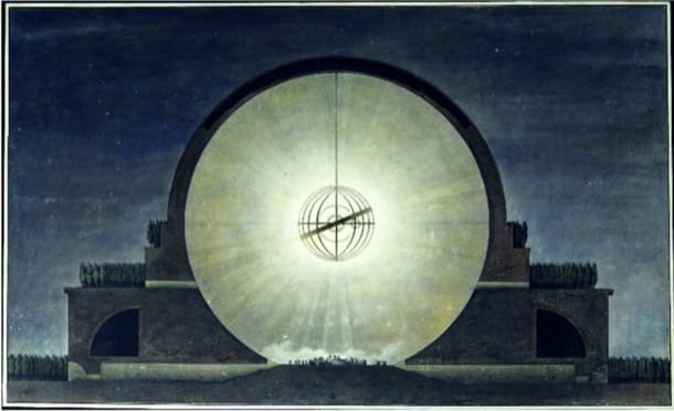 arquitectura virtual en el Cenotafio a Newton - Boullée