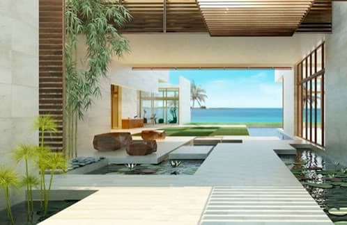 casa-lujo-con-estanques-7 vivienda moderna con estanques y patios