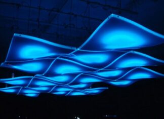 Luz en plataforma ondulada sistema iluminación Light Wave