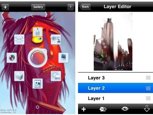 sketchbook-iphone-dibujar-1 menú emergente y editor de capas