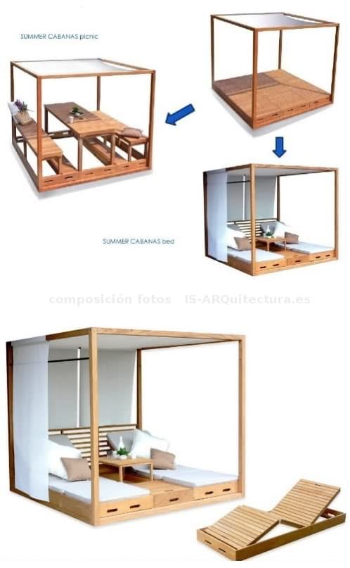 muebles-toldo-jardin-1 ligera estructura Summer Cabana para el jardín