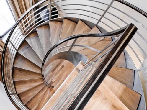 Escalera helicoidal de acero y madera escalera-caracol-acero-inoxidable-madera