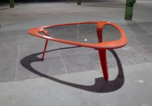 Mesa Trébol, a partir de un panel de material Corian mesa-de-centro-trebol-material-corian