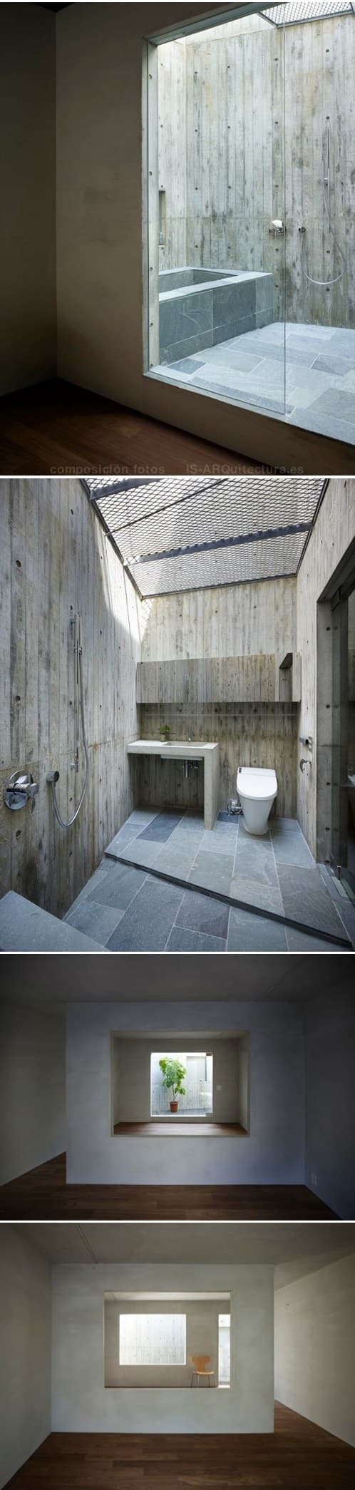 interior de hormigón de la Casa en Hiro casa-hiro-suppose_design_office cuarto de baño y dormitorio