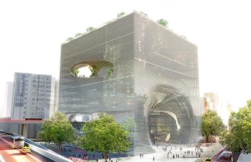 TEK: el cubo de BIG arquitectos en Taipei renders cubo TEK de BIG para Taipei