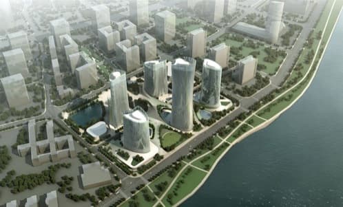 Centro de negocios en Wenzhou (China) plan urbanístico para Wenzhou China
