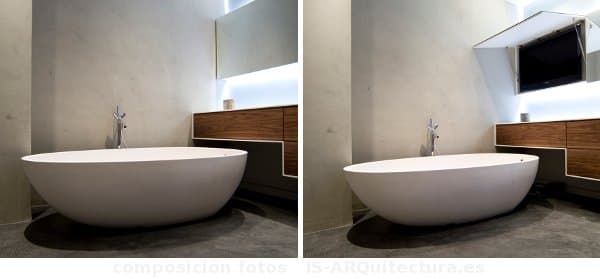 decoracion-apartamento-loft-Vancouver-15 mueble espejo baño con puerta abatible