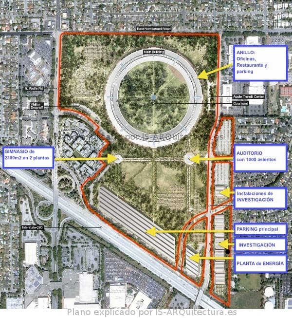 Edificios-Apple_Campus_2 planta general con los Edificios del Apple_Campus_2