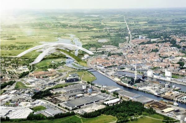 skidome-Randers-Dinamarca, render aéreo