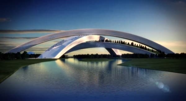 Vídeo del Skidome danés (Randers) skidome-Randers-Dinamarca, vista desde el río Gudenåen