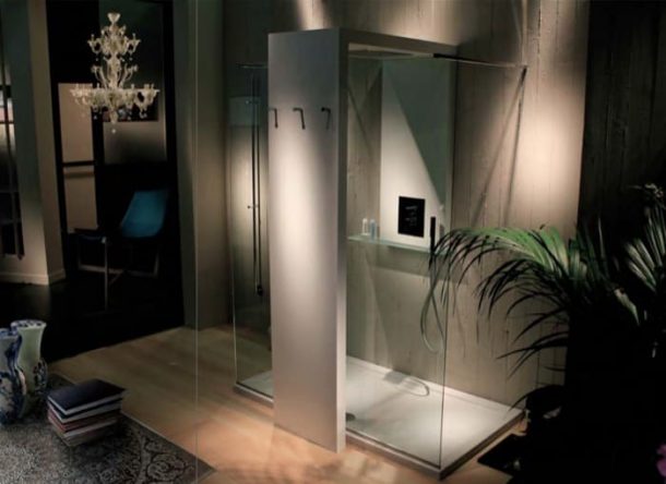 radiador monolite en cabina de ducha