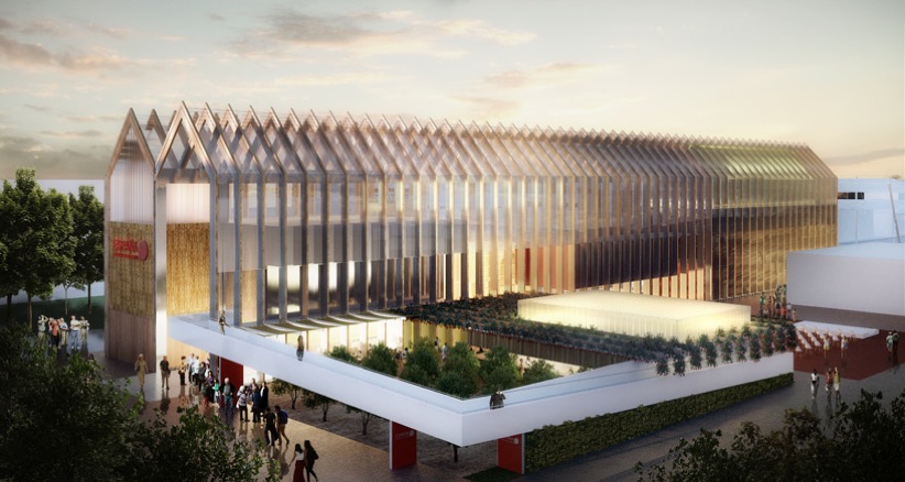 Pabellón de España en la Expo 2015, de b720 Pabellon-render-exterior-España-Expo2015-Milan