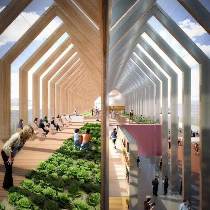 Pabellón render interior España Expo 2015
