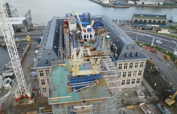 Fotos de obra de la Casa del Puerto de Amberes Casa del Puerto de Amberes-vista-aerea