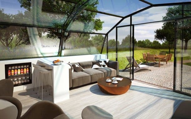 ¿Casas de vidrio para estar más sanos y felices? Photon-Space-sala-estar-dia