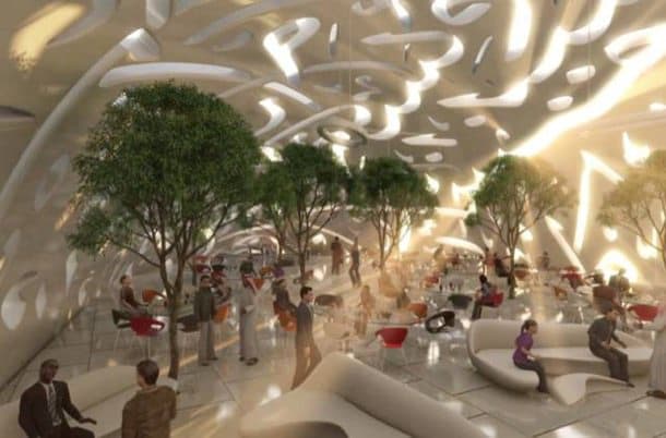 Museo-del-Futuro-Dubai terraza interior
