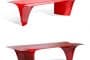 MEW mesa poliuretano color rojo