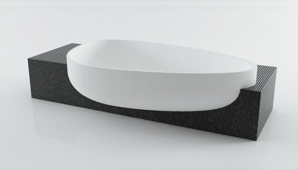 Beyond Bath: bañera grande en MineraLite bañera grande sobre monolito