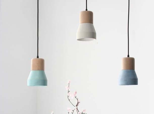 CementWood: lámpara de madera y cemento lámparas de madera y cemento CementWood
