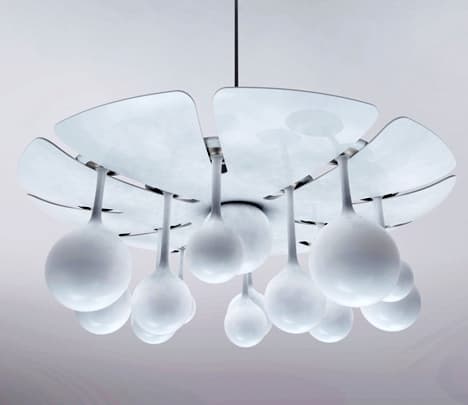 Drop Light: con satélites que sirven de lámparas de sobremesa Drop Light lampara colgante