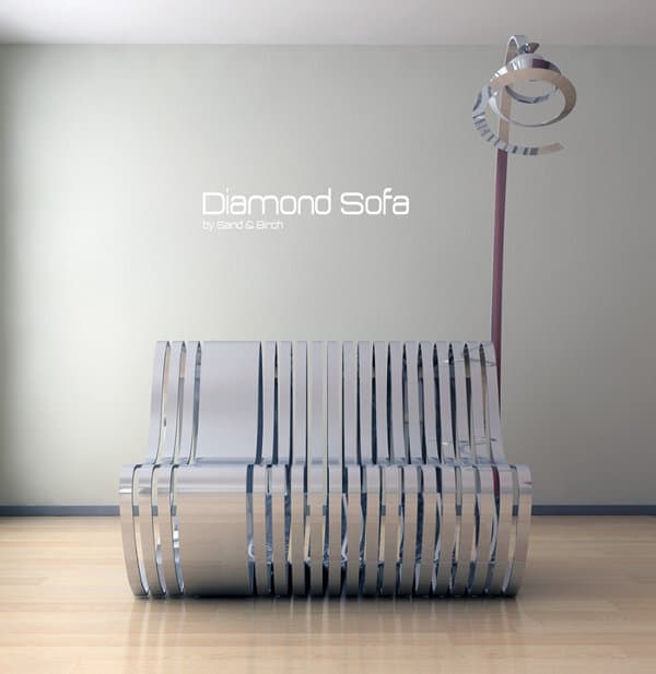 Diamond Sofa: mueble escultórico de diseño exclusivo sofá escultórico exclusivo Sand Birch