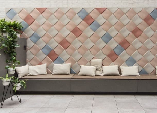Weave: revestimiento en relieve, con textura textil Weave azulejo 3D que simula textura textil