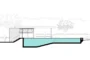 Sección longitudinal piscina de agua salada