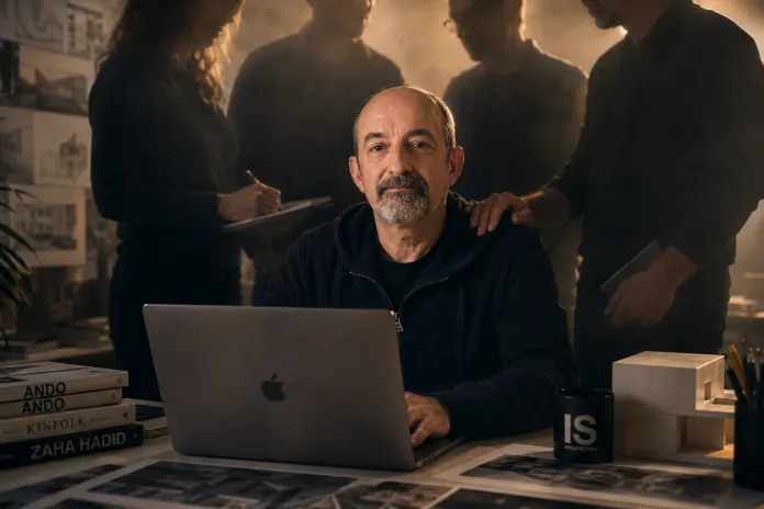 Retrato de Fermín Gómez Fernández (Adfer Dazne), arquitecto y autor de IS-ARQuitectura.es